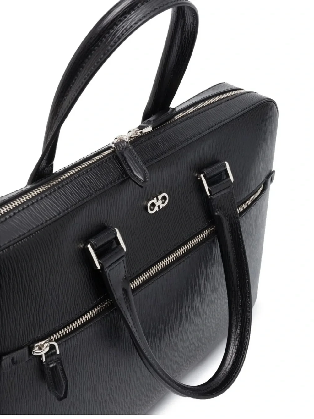 FERRAGAMO Revival Double Gancio Leather Briefcase